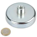 Produktbild: Ferrit Flachgreifer Ø 80,0 x 18,0 mm, Buchse M10, 61 kg - Hammer - sehr stark -