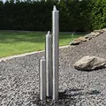 Produktbild: CLGarden Edelstahl Gartenbrunnen ESB1 100cm 3 Säulen aus gebürstetem Edelstahl mit LED Beleuchtung Zierbrunnen für Garten Springbrunnen Säulenbrunnen