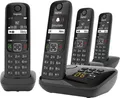 Produktbild: Gigaset AS690A Quattro - 4 Schnurlose DECT-Telefone mit Anrufbeantworter - gut lesbarem kontrast Display - brillianter Audio-Klang - einfache Bedienung - Anrufschutz, schwarz [Deutsche Version]