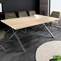 Produktbild: riess-ambiente Industrial Esstisch LOFT 160cm natur schwarz X-Gestell Metall - Schwarz