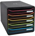 Produktbild: Exacompta Big Box Plus Black Office Schwarz, 5 offene Schubladen A4/A4+/24x32, leise, Sicherheitsstopp, stapelbar 667180