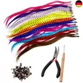 Produktbild: Reccisokz Bunte Feder Haarverlängerungs Set, Kunst haare Extensions
