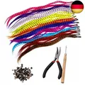 Produktbild: Reccisokz Bunte Feder Haarverlängerungs Set, Kunst haare Extensions