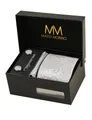Produktbild: Massi Morino Krawatte (1-St) mit Einstecktuch, Manschettenknöpfen und Krawattenklammer