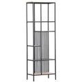 Produktbild: Carryhome Regal, Schwarz, Akazie, Holz, Metall, Akazie, massiv, 5 Fächer, 50x155x30 cm, Beimöbel erhältlich, Wohnzimmer, Regale, Bücherregale