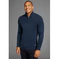 Produktbild: Troyer BRUNO BANANI, Herren, Gr. 3XL (64/66), blau (marine), Strick, Obermaterial: 50% Baumwolle, 50% Polyacryl, Basic schmal, Rippbündchen, Pullover Troyer, mit Reißverschluss