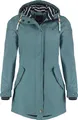 Produktbild: Dry Fashion Damen Regenmantel Kiel - Frauen Regenjacke Damen Jacke mit verstellbarer Kapuze Lang Winddicht Wasserdicht in Petrol Größe 42