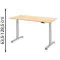 Produktbild: Hammerbacher Schreibtisch XDSM 16, ahorn / silber, elektrisch verstellbar, 160 x 63,5-128,5 x 80cm
