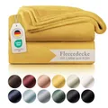 Produktbild: Blumtal Kuscheldecke flauschig - Oeko-TEX zertifizierte Fleecedecke 220x240 cm - Wohndecke 220x240 cm - Decke Couch Wohn- & Kuscheldecke - Flauschdecke - Wohnzimmerdecke/Wohn-+&+Kuscheldecken - Gelb