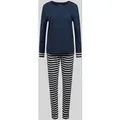 Produktbild: Schiesser Pyjama mit Streifenmuster in Blau, Größe 36