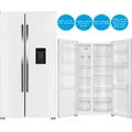 Produktbild: PKM Side by Side NoFrost Kühlschrank Wasserspender Große Türgriffe 439 L Weiß - Weiß