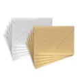 Produktbild: ÖKI Briefumschläge Gold/Silber | Für Grußkarten, Einladungen, Geburtstagskarten | 5 Stk. je Farbe | Briefkuvert/Briefhülle mit Nassklebung & Spitzklappe | Größe B6 125 x 176mm | 10 Stück
