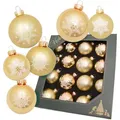 Produktbild: Krebs Glas Lauscha Christbaumkugeln, Gold, Glas, 6x8x5 cm, Dekoration, Weihnachtsdekoration, Weihnachtsbaumschmuck, Weihnachtskugeln