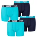 Produktbild: PUMA 4 er Pack Boxer Boxershorts Jungen Kinder Unterhose Unterwäsche, Farbe:789 - Bright Blue, Bekleidung:140