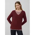 Produktbild: s.Oliver Longpullover Strickpullover Strickpullover aus Baumwollmix mit V-Ausschnitt rot S (36)