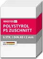 Produktbild: 6er Set Polystyrol Platten weiß I DIN A5 Kunststoff-Hartplatten PS Zuschnitte I 14,8 x 21 cm I 2 mm Stärke I für Modellbau Architektur DIY I mag264