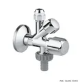 Produktbild: GROHE Kombi-Eckventil Wandrosette 1/2x3/8x3/4'' mit Schlauchanschluss, chrom