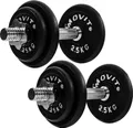 Produktbild: Movit® Kurzhanteln Set - 20 kg, Gusseisen, Ø31mm, Hantelscheiben, 2,5/1,25 kg, Sternverschluss, Gerändelt, Verstellbar, Schwarz - Hantelset