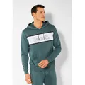 Produktbild: Hoodie BENCH. LOUNGEWEAR, Herren, Gr. 44/46 (S), blau (hellpetrol), Sweatware, Obermaterial: 60% Baumwolle, 40% Polyester, unifarben mit Farbeinsatz, Basic, bequem hüftbedeckend, Rundhals, Rippbündchen, Sweatshirts Hoodie, Langarm, Sweatshirt mit Rundhals und Kapuze, Baumwollmischung
