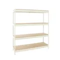 Produktbild: PROREGAL Schwerlastregal Wood Beast Four | HxBxT 200x150x45cm | Fachlast 600kg | Weiß Standregal Werkstattregal Lagerregal Kellerregal