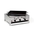 Produktbild: Gasgrill-Kombibräter 11kW 3-flammiger Edelstahl-Brenner mit Grillrost und emaillierter Stahlpfanne Gastrobräter Profigrill Verein