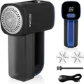 Produktbild: ZEEGMA LINTEE BLACK Fusselrasierer Elektrisch für Verschiedene Stoffe, 5W, 3 Klingensätze, 3 Geschwindigkeitsstufen, 100 g Behälter, LCD Display, 1800 mAh Akku, LED Hintergrundbeleuchtung, USB C Kabel