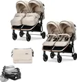 Produktbild: Lorelli Zwillingskinderwagen Duo klappbar verstellbar Fußabdeckung Wickeltasche creme