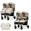 Produktbild: Lorelli Duo, Beige, Metall, 88x105x76 cm, unisex, Baby on Tour, Kinderwagen, Geschwisterwagen & Zwillingswagen