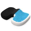 Produktbild: bonmedico Sitzkissen orthopädisch - Memory Foam Gel Steißbeinkissen - Ergonomisches Sitzkissen für Auto & Bürostuhl, Rollstuhlkissen - Wellness Schwarz Velours (Standard), 45x35x7cm, 40-90kg