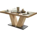 Produktbild: Esstisch ausziehbar Elena 160x90x76 Asteiche/Plankeneiche 13990-160 - Schwarz