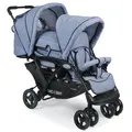 Produktbild: Chic 4 Baby Geschwisterwagen Duo + Tragetasche & Regenhaube Jeans hellblau