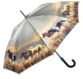 Produktbild: Luckyweather not just any other day Stockregenschirm Regenschirm PFERDE Auf-Automatik Stockschirm Damen Herren