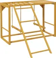 Produktbild: PawHut Hühner-Spielgerüst aus Holz, Spielplatz für Hühner mit Schaukeln und Leiter Hühner-Klettergerüst für 3-4 Hühner Naturholz