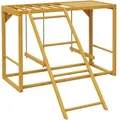 Produktbild: Hühner-Spielgerüst aus Holz, Spielplatz mit Schaukeln Leiter Plattform Sitzstange Klettergerüst für 3-4 Hühner Naturholz - Pawhut