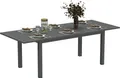 Produktbild: Outsunny Gartentisch Erweitert Aluminium 160/220x90 cm Wetterfest Balkontisch, rutschfest Buffettisch Campingtisch für 6-8 Personen, Outdoor Essisch für Garten, Terrasse Balkon Grau
