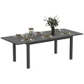 Produktbild: Outsunny Gartentisch Ausziehbar Aluminium Balkontisch 160/220x90 cm Wetterfest Ausziehbar Buffettisch für 6-8 Personen, Outdoor Esstisch für Garten, Terrasse Balkon Grau
