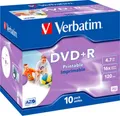 Produktbild: Verbatim® DVD+R, bis 16fach, 4,7 GB/120 min, 10 JewelCases 78700