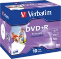 Produktbild: DVD+R4,7 VER10P - Verbatim DVD+R 4,7GB,10erJewelCase, printable