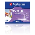 Produktbild: VERBATIM DVD+R AZO 4.7GB 16x 10er Jewel Case Wide Inkjet bedruckbar Rohlinge