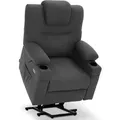 Produktbild: M Mcombo Fernsehsessel Mit Aufstehhilfe Elektrisch, Relaxsessel Mit Liegefunktion, Massagesessel Mit Wärmefunktion, 2 Motoren, Für Wohnzimmer, Mikrofaser-stoff, 7565 (dunkelgrau)