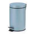 Produktbild: kela Kosmetikeimer blau 3l, Metall Tretmülleimer Badezimmer, Badmülleimer mit Inneneimer und Tragehenkel, MONACO, frostblau matt