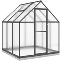 Produktbild: vidaXL Gewächshaus mit Fundamentrahmen Anthrazit 169x169x202 cm Alu 4005833