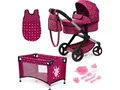 Produktbild: 4003336418781 Bayer XEO Puppenkinderwagen, Kinderbett, Schlafsack Pink mit Zubeh