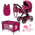 Produktbild: Bayer Design Kombi-Puppenwagen Xeo Mega Set Punkte Fee Bordeaux NEU