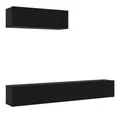 Produktbild: vidaXL TV-Schrank TV-Schrankset 3 pcs Schwarz Eichen-Optik Holzwerkstoff (3-St)