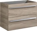 Produktbild: FACKELMANN Waschtischunterschrank LUXOR / Badschrank mit Soft-Close / Maße (B x H x T): ca. 79,5 x 60,5 x 45 cm / Schrank fürs Badezimmer mit 2 Schubladen / Korpus: Braun hell / Front: Braun hell