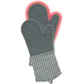 Produktbild: WENKO Topfhandschuhe Silikon Grau, 1 Paar, Grau, Baumwolle grau weiß, Silikon grau