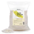 Produktbild: Oputec 1 KG Kerzenwachs-Pastillen – Kerzenwachs zum Gießen aus Raps – cremefarbenes Wachs für Kerzen selber machen & nachfüllen – eigene Kerzen aus natürlichem Rapswachs-Pastillen – Made in Germany
