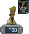 Produktbild: Lexibook, Marvel Guardians of The Galaxy, Groot Nachtlicht-Wecker, Töne und Melodien, hintergrundbeleuchteter LCD-Bildschirm, beleuchtet, Schlummerfunktion, grau/braun, RL800GG