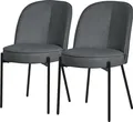Produktbild: ML-Design Esszimmerstühle 2er Set Anthrazit Küchenstühle aus Polyester mit Metallbeinen Wohnzimmerstühl mit Rückenlehne Polsterstühle für Esszimmer